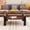 Brown Glass + Black Leg, variant on Rectangle Coffee Table,Metal Frame & Clear Glass & Walnut Wood Top & Black Leg,Double Layer Glass Coffee Table for Living Room,Office,Apartment,Walnut