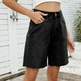 thumbnail image 5 of OGLCCG Women Baggy Jeans Mid-Low Wide Leg Knee Length Denim Shorts with Pockets Casual Loose Fit Y2K Summer Bermuda Shorts, 5 of 6