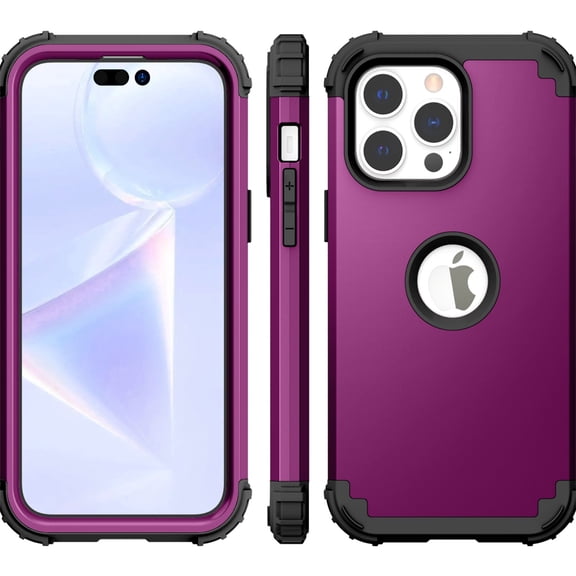 Allytech Phone Case for iPhone 14 Pro 6.1" 2022, Soft TPU Bumper + PC Hard Back [4 Corners] Shockproof Protection Heavy Duty Cover for iPhone 14 Pro 5G, Purple