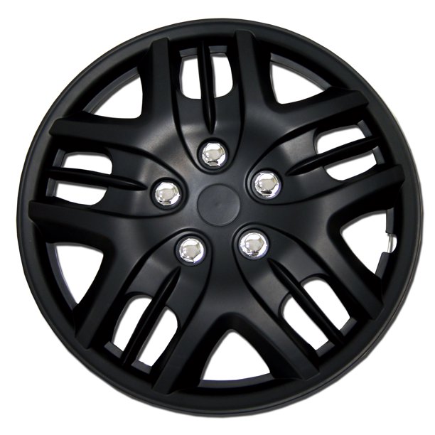 Set of 4 Matte Black Hubcaps 16" WSC025B16 Hub Caps Wheel Skin Cover