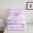 thumbnail image 5 of Manfei Pretty Bownot Twin Comforter Sets,Cute Initial M Bedding Set,Purple,Polkadot Reversible,2pcs,1 Comforter and 1 Pillowcase, 5 of 7