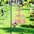 thumbnail image 4 of FeiFu Tiered Bird Feeder and Bath Combo,3-Story Double-Function Hanging Station with Spill-proof Design, Weather Proof Courtyard Garden Bird Feeder Pink, 4 of 5