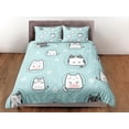 thumbnail image 3 of Juego de Funda Nórdica Cat Lover Colcha, Lindos Gatos Ropa de Cama Verde para Adolescentes Niños, 3 of 4