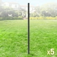 thumbnail image 2 of Fencer Wire Heavy Duty 7FT Outdoor Patio Steel Fencing Border Post, 16 Gauge Anti-Rust Metal Fence Post, 2” Diameter Decorative Garden Fence Post, Pack of 5, 2 of 8