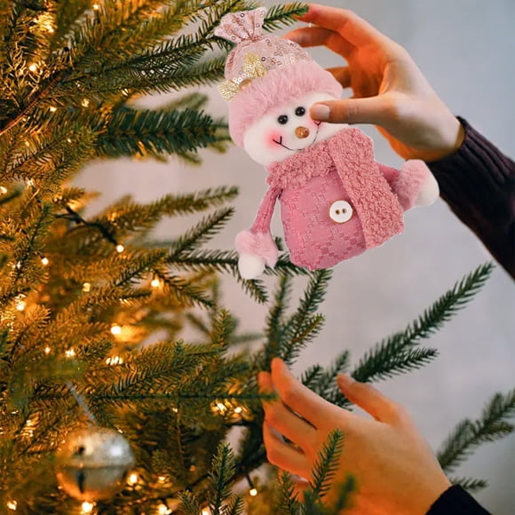 Fiudx Colgante para Árbol de Navidad, Adorable Muñeco de Nieve Anciano, Diseño Festivo y Colorido, Tela Ligera, Fácil de Colgar, Decoración Navideña Versátil, Perfecto para Árboles de Navidad y Coron