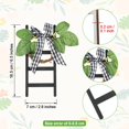 thumbnail image 2 of 2 Pieces Wooden Farmhouse Tiered Tray Ladder Decor Tiny Ladder with Wreath Buffalo Plaid Rustic Farmhouse Decor Mini Ladder with Wreath Shelf Spring Stand Display Photo Prop (6.5 x 2.8 x 0.07 Inch), 2 of 7