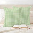 thumbnail image 3 of Sage Green Outdoor Waterproof Pillow Covers, Grid Checkered Plaid Gingham Lattice Trellis Decorative Square Throw Pillowcase Sofa Cushion Sham for Patio/Couch/Chair, 24"x24" 2 Pack, 3 of 8