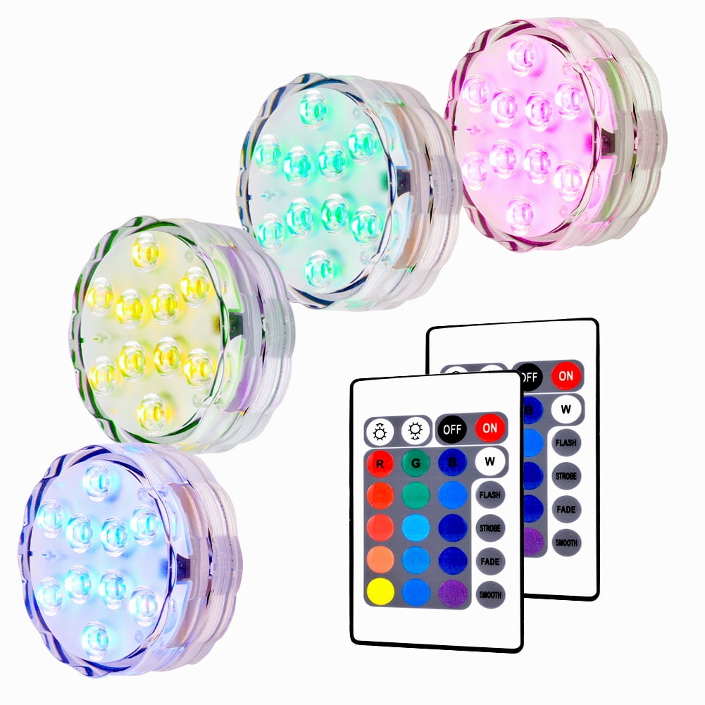 1 RGB LED Submersible Waterproof Wedding Party Vase Base Floral Remote Light JO 