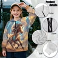 thumbnail image 6 of Uorisanigo Girls' 1/4 Zipper Sweatshirts Oversized Tribal Western Horse Long Sleeve Pullover Top Fall Spring Outfits Clothes Quarter Zip Pullover Jacket Athletic Shirts Outerwear, 6 of 6