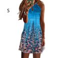 thumbnail image 4 of Baohd Robe Courte Décontractée Imprimée Sans Manches Esthétique Élégante Mignonne Robe de Plage Vacances Club Vêtements d'Été Fleur Bleue S, 4 of 6
