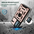 thumbnail image 4 of Dteck Case for OnePlus Nord N200 5G,Hybrid Metal Rotating Ring Kickstand Holder Magnetic Bumper Armor Heavy Duty Shockproof Case Camera Lens Slide Protection Cover,Rosegold, 4 of 10