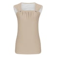 thumbnail image 4 of AherBiu Summer Tank Tops for Women Ruched Square Neck Wide Strap Casual Comfy Fitting Shirts Camisole, 4 of 5
