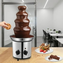 Chocolate Fountain,4 Tier Chocolate Fondue Fountain Electric Melting Machine with Temperature Control,Chocolate Fountain Machine for Chocolate Candy Butter Cheese and More - 60-Ounce - Silver