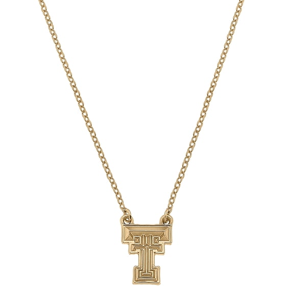 Women's CANVAS Style Texas Tech Red Raiders Gold Plated Pendant Necklace