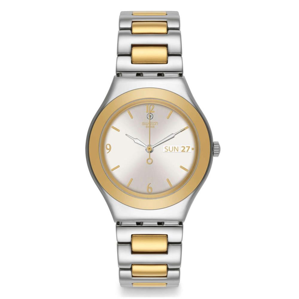 Swatch YLS711G Women's You My Time Irony Silver Dial Two Tone