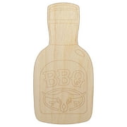 Delicious BBQ Barbecue Sauce Wood Shape Unfinished Piece Cutout Craft DIY Projects - 6.25 Inch Size - 1/8 Inch Thick