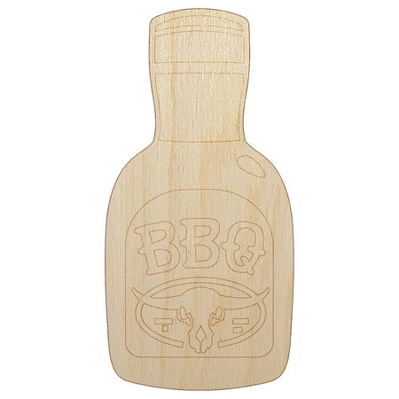 Delicious BBQ Barbecue Sauce Wood Shape Unfinished Piece Cutout Craft DIY Projects - 6.25 Inch Size - 1/8 Inch Thick