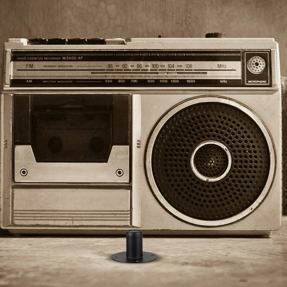 WHAMVOX Speaker Stand Insert Heavy-Duty Iron Speaker Base for Stable Audio Support Black Metal Speaker Holder for Versatile Use