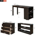 thumbnail image 4 of Harper & Bright Designs Wooden Full Loft Bed with Cabinet and Rolling Portable Desk, Low Study Loft Bed with Drawers, Espresso, 4 of 13
