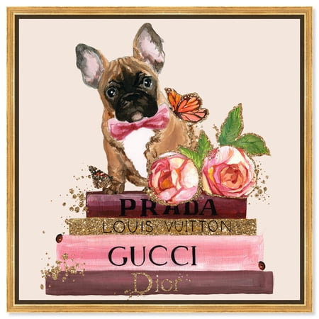 A Very Glam Pup Canvas Fashion Pet Art by Art Remedy, Gold Frame, 40" x 40"