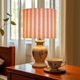 thumbnail image 5 of Linen Drum Lampshades Pink White Striped 13"x13"x10" Light Shade for Table Lamps Floor Lamp Shades Lampshade Replacement Assembly Required, 5 of 8