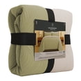 thumbnail image 2 of Set de Edrecolcha Doble Vista con Fundas, Hometrends Matrimonial, Verde-Beige, 2 of 3