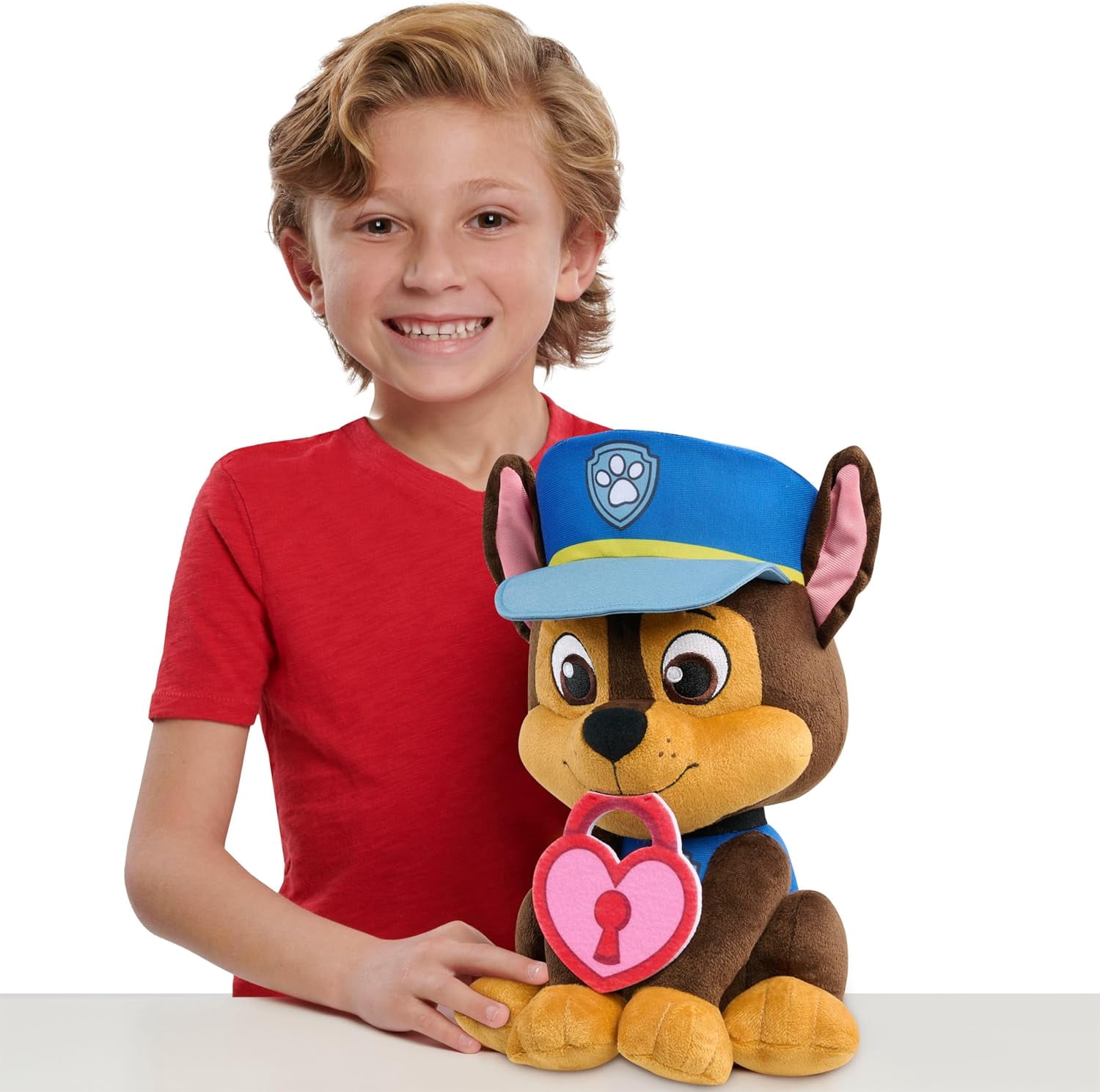 32-inches Paw Patrol™ Chase Jumbo Plush Toy with Embroidered Details & 12-inches Paw Patrol™ Lots of Love Chase Large Plush Stuffed Animal Toys Bundle of  2 Characters
