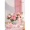 thumbnail image 4 of Set de decoración de boda Serwalin con flores artificiales de seda rosa, 4 of 8