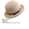 thumbnail image 7 of Round Top Rolled Lightweight Weave Design Straw Sun Hat for Women Outdoor Activities, 7 of 7