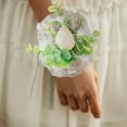 thumbnail image 5 of Blueek Wedding Party Wrist Flower - 4 in Perfect for Brides, Bridesmaids & Groomsmen - Durable Plastic Wrist Corsage,Beige, 5 of 6