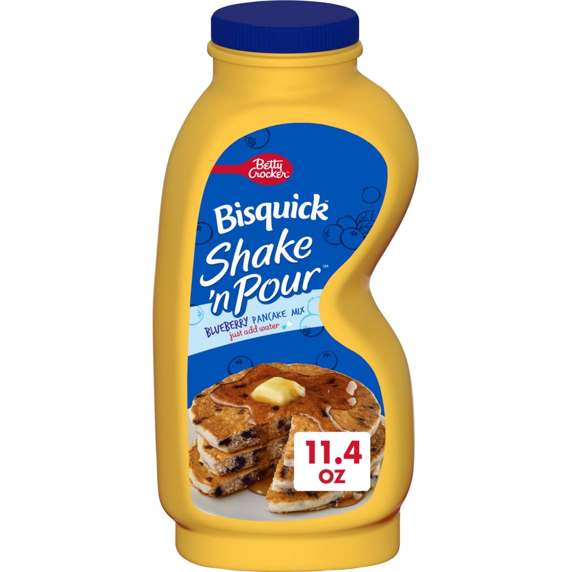 (8 pack) Betty Crocker Bisquick Shake 'n Pour Pancake Mix, Blueberry Flavored, 11.4 oz