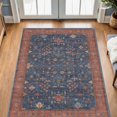 thumbnail image 3 of Washable Kitchen Rugs, 3x4 Area Rug for Large Entryway Indoor, Kitchen Mat, Small Rug for Living Room - Stain Resistant Non Skid Non Slip Rubber Backing, Boho Aethestic Décor (3x4 Navy Blue), 3 of 7