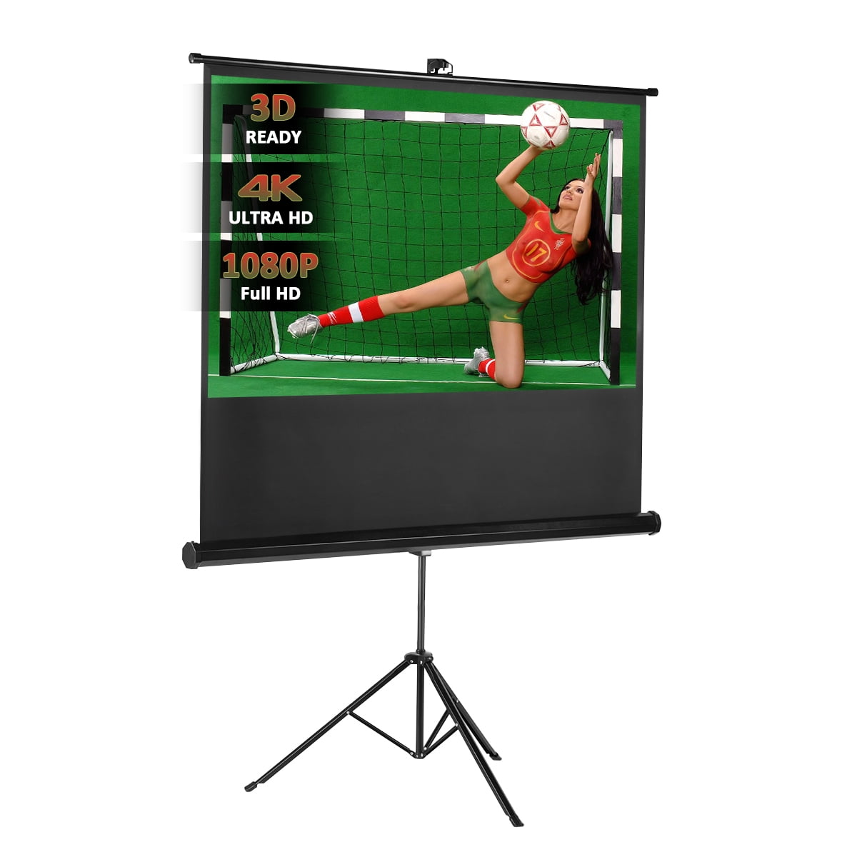 Excelvan 100" Diagonal 169 Aspect Ratio 1.1 Gain Portable Pull Up Projector Screen For HD