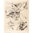 thumbnail image 2 of Walter Gramatté 15x18 Gold Ornate Wood Frame and Double Matted Museum Art Print Titled - Die Grosse Angst (The Great Anxiety) (1918), 2 of 4