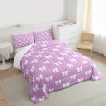 thumbnail image 2 of Manfei Ribbon Bow Knot Bedding Comforter Set,Princess Bowtie Twin Comforter Sets,Purple White Bedding Set For Teens,Luxury Bedroom Decor Reversible,2-Piece, 2 of 7