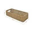 thumbnail image 3 of Imitation Rattan Storage Basket Desktop Daily Necessities Basket Hollow Handle Basket, 3 of 7