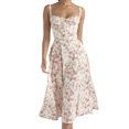 thumbnail image 1 of Vestido Midi Vestido Vestido midi de vendaje para mujer Vestido de fiesta sin mangas con estampado floral (Rosa S) Cgtredaw Para estrenar, 1 of 1