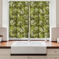 thumbnail image 2 of Ambesonne Skull Kitchen Curtains, Scary Concept Design, 55"x39", Green Pale Green Beige, 2 of 3