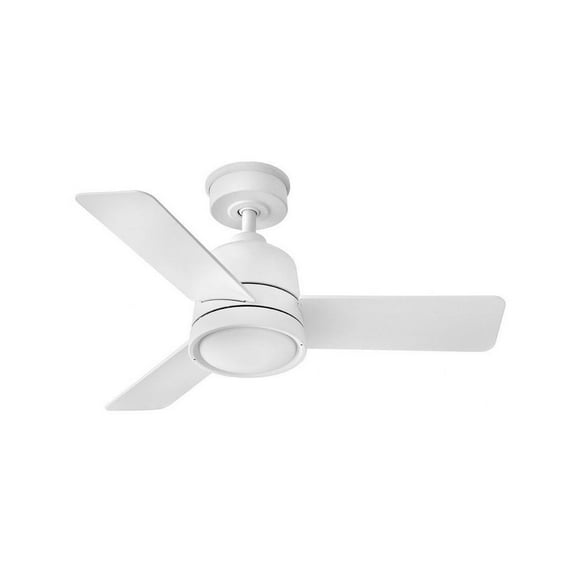 3 Blade Ceiling Fan with Light Kit in Modern Style-14.5 inches Tall and 36 inches Wide-Matte White Finish Bailey Street Home 81-Bel-4948105