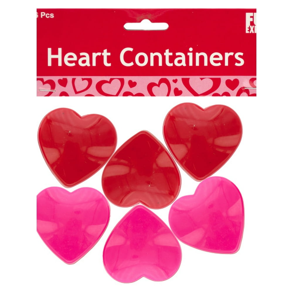 Mini Plastic Heart Containers, 30 Count