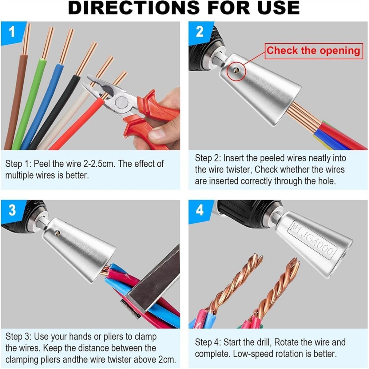 Wire Stripper for Drill,Wire Stripping and Twisting Tool,Quickly Drill Wire Stripping Twister Electrician Tool