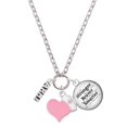 thumbnail image 1 of Delight Jewelry Army - Light Pink Heart Nurse Strong Zoe Necklace, 1 of 4