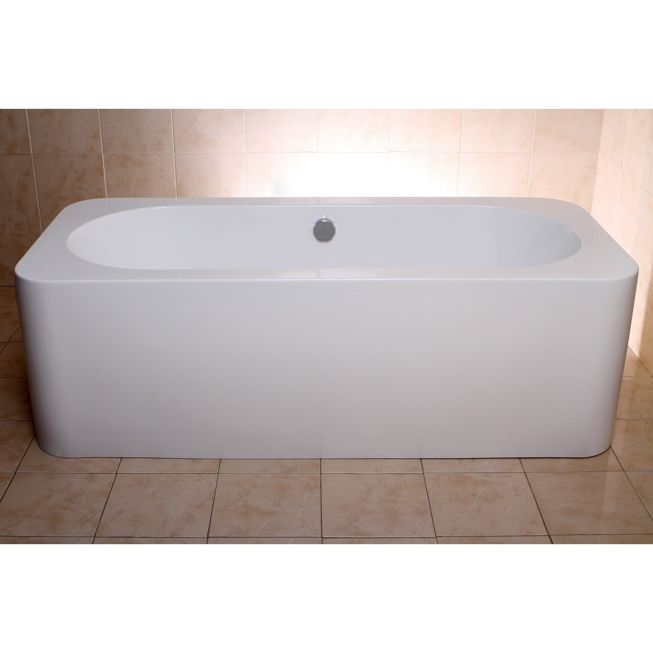 Kingston Brass Modern Rectangular 71inch Freestanding Acrylic Bathtub