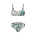 thumbnail image 2 of Trajes de baño Amzcrzy Tankini para mujer, trajes de baño, trajes de baño, bikini con control de abdomen, estampado para mujer, tirantes, traje de baño, bata, conjuntos de bikini de moda, verde, L, 2 of 4