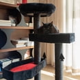 thumbnail image 5 of Happy & Polly 41.3" Gothic Plush Cat Tree for Cats of All Stages, Red, Large, 5 of 9