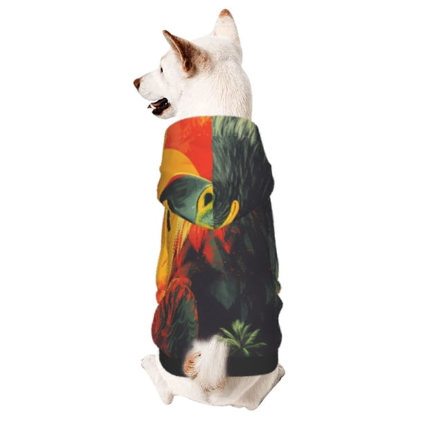 Balery Hawaiian Style Bald Eagle Sudadera con Capucha para Perros Pequeños – Ropa para Mascotas, Disfraz para Perros y Gatos, Ideal para Fiestas y Cosplay-Small