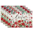 thumbnail image 1 of Ensemble de 4 Napperons Réutilisables pour Décoration de table de Cuisine de la Saint-Valentin, 1 of 5