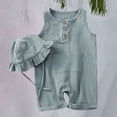 thumbnail image 2 of Coerni New Born Baby Boy Girl Romper Jumpsuit Cotton Linen Sleeveless Ruffled Bodysuit Summer Clothes Coming Home Outfit Set, 2 of 9