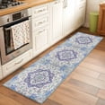 thumbnail image 2 of Blue Purple Boho 2'x6' Runner Rugs for Hallway Kitchen Bedside Non Slip, Vintage Abstract Art Floral Ethnic Tribe Entryway Rug Runners with Rubber Backing, Long Carpet Runner for Laundry Room, 2 of 8