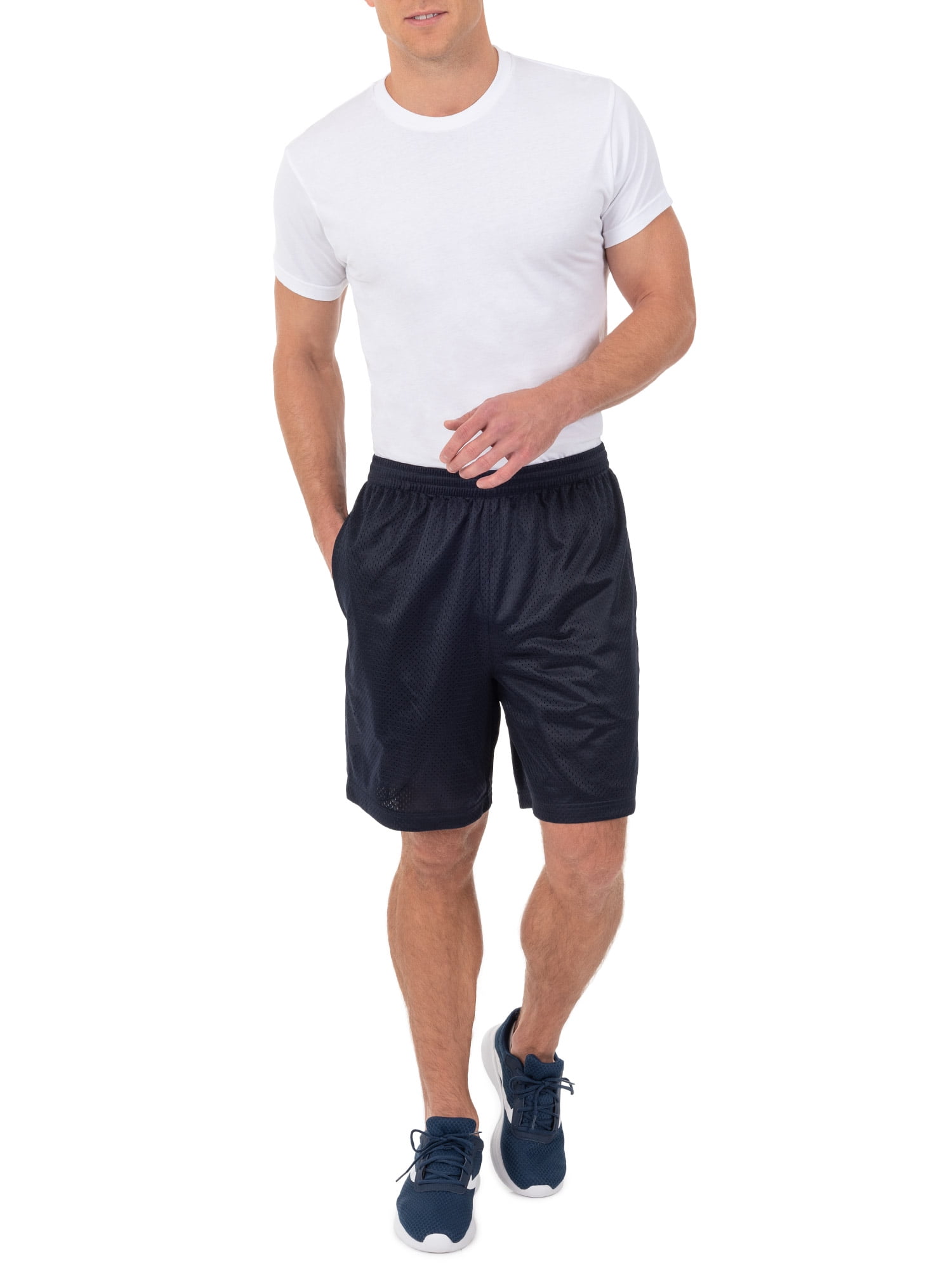 Athletic Works Men's 8" Active Ricehole Mesh Shorts, 2-Pack, up to 3XL